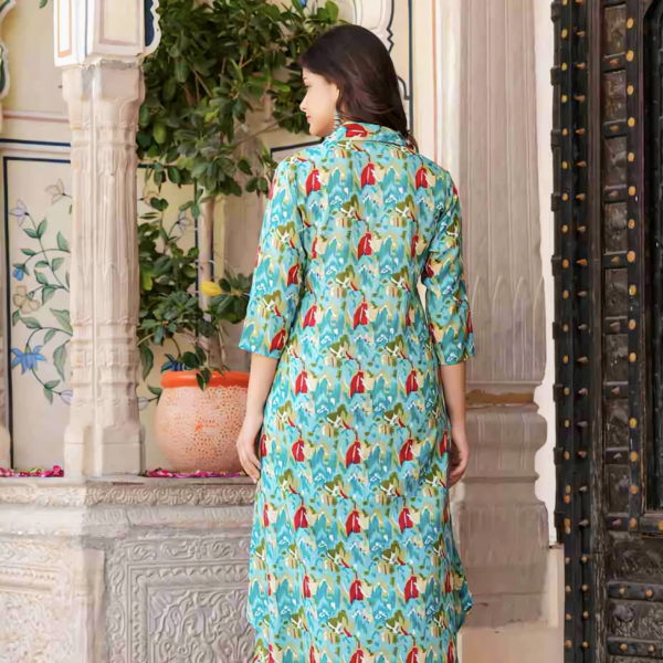 Women Viscose Rayon Kurta Pant Set - Image 4