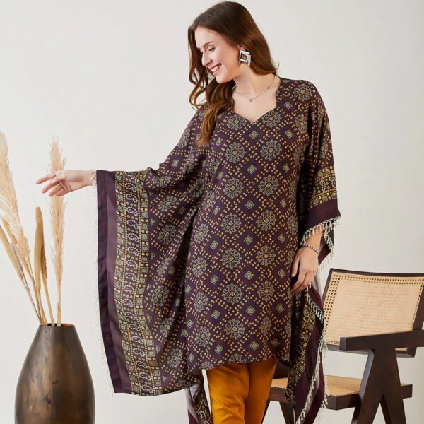 Elegant Printed Kaftan Kurta Set - Image 2