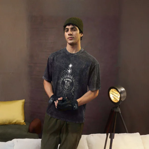 Men’s Vintage Graphic Washed Black T-Shirt