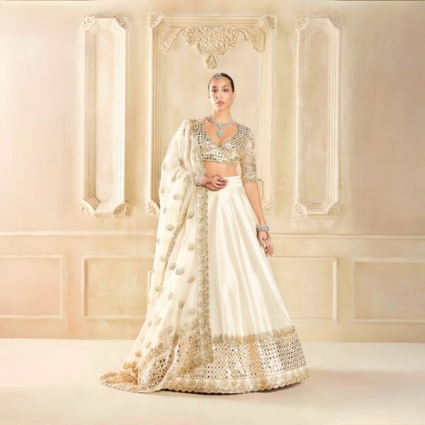 Lotus Bloom Ivory Embroidered Lehenga Set - Image 2